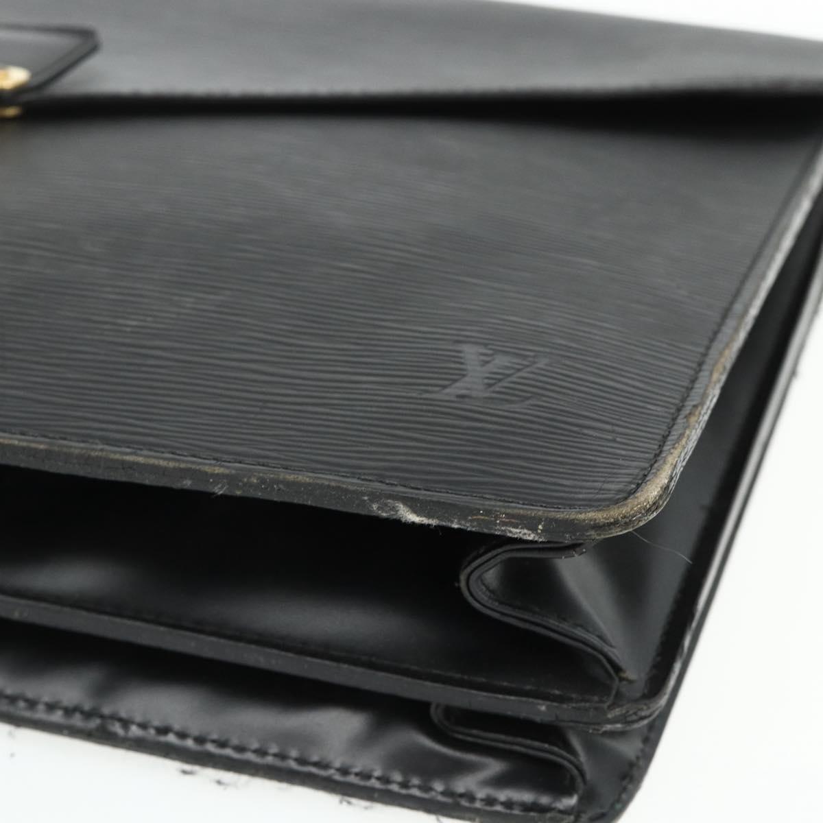 LOUIS VUITTON Epi Serviette Ambassador Business Bag Black M54412 LV Auth bs35128