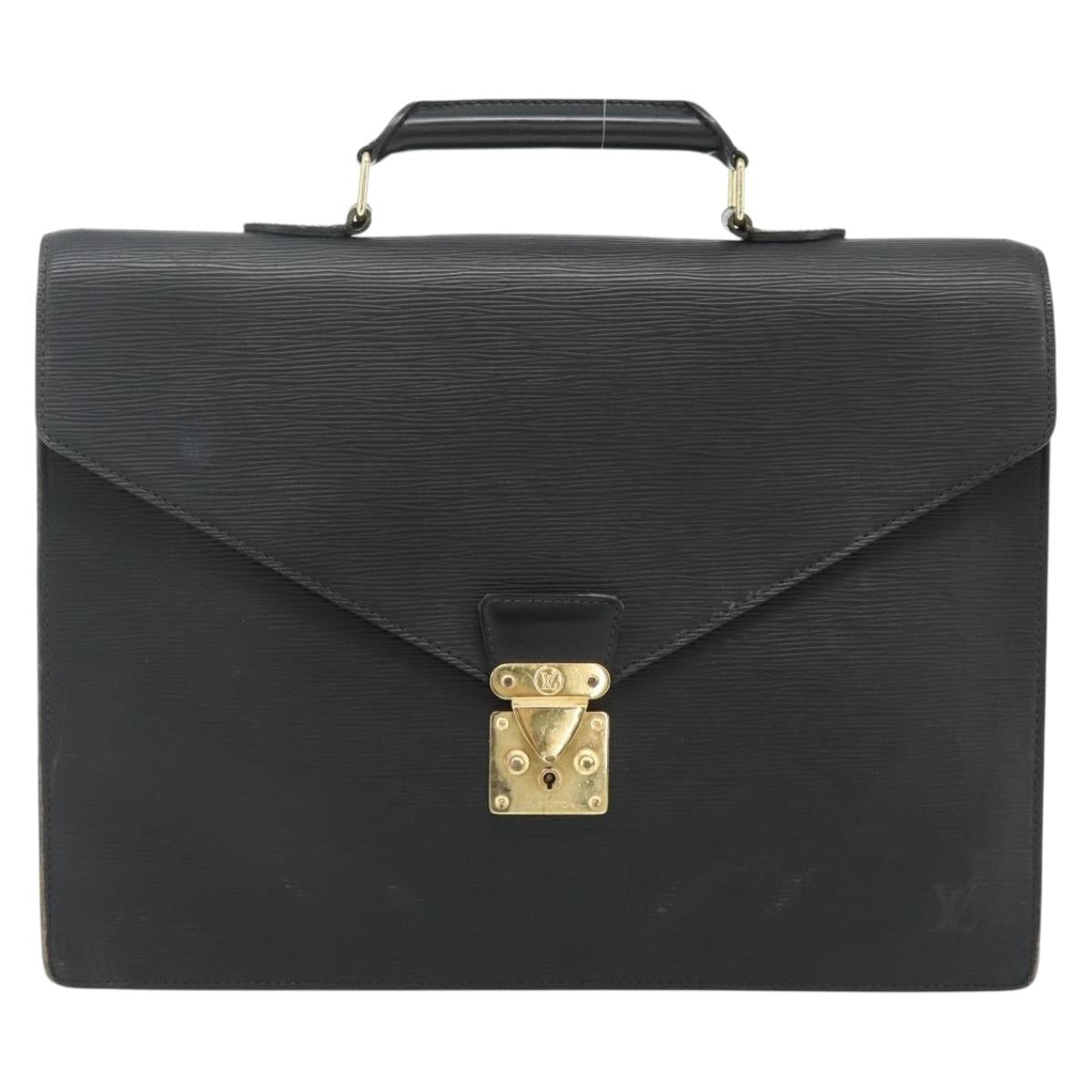 LOUIS VUITTON Epi Serviette Ambassador Business Bag Black M54412 LV Auth bs35128