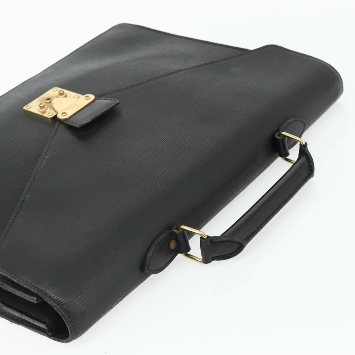 LOUIS VUITTON Epi Serviette Ambassador Business Bag Black M54412 LV Auth bs35128