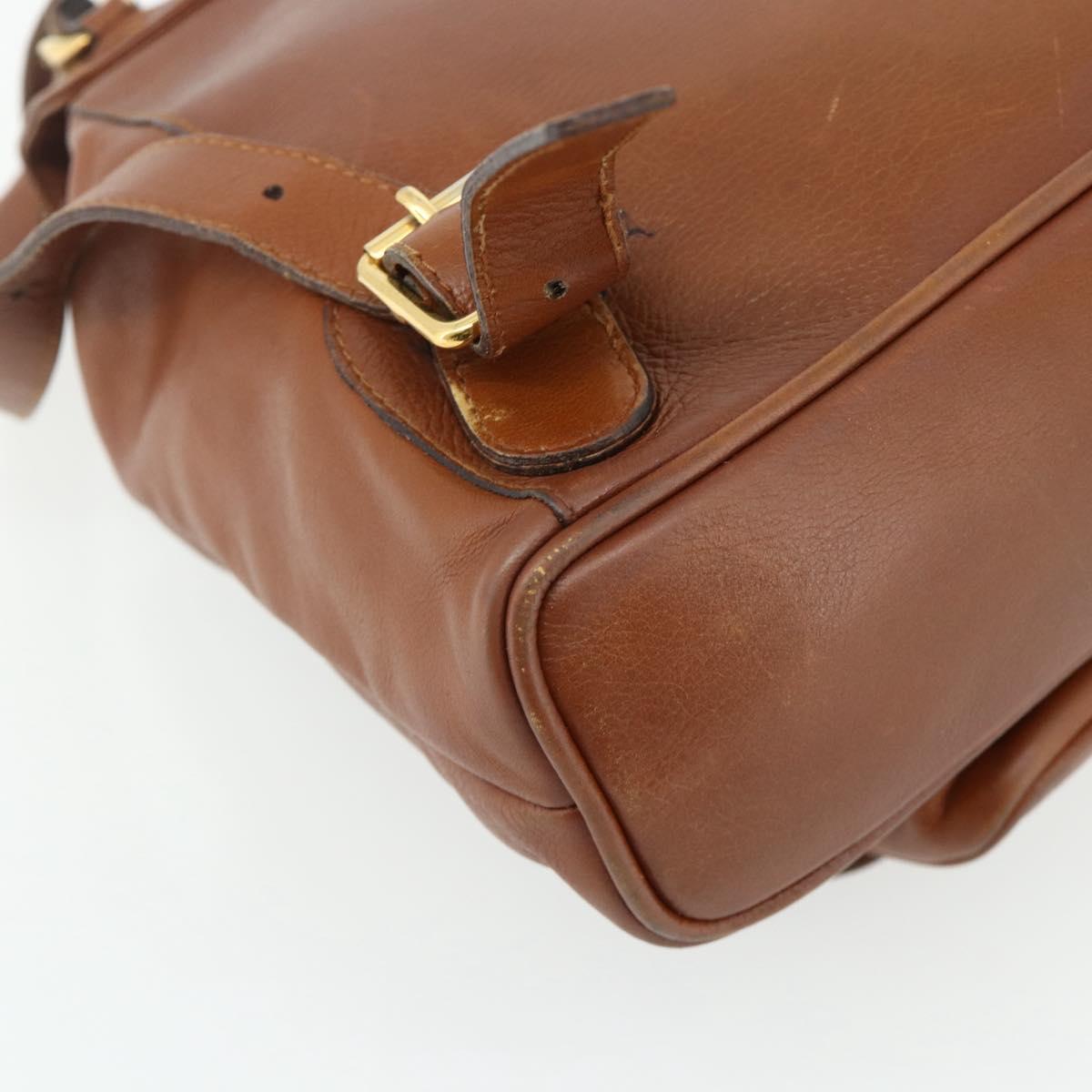 GUCCI Bamboo Backpack Leather Brown Gold 003 3444 0030 Auth bs35138