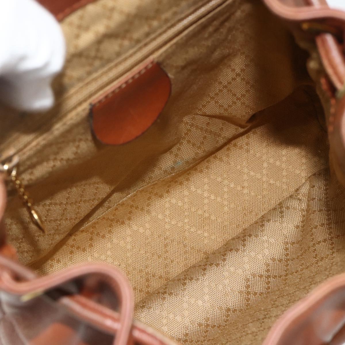 GUCCI Bamboo Backpack Leather Brown Gold 003 3444 0030 Auth bs35138