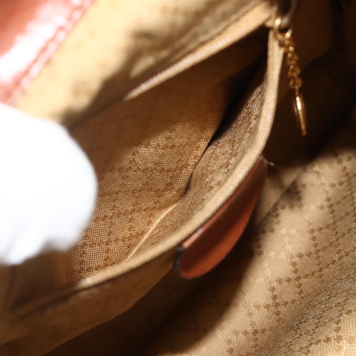 GUCCI Bamboo Backpack Leather Brown Gold 003 3444 0030 Auth bs35138