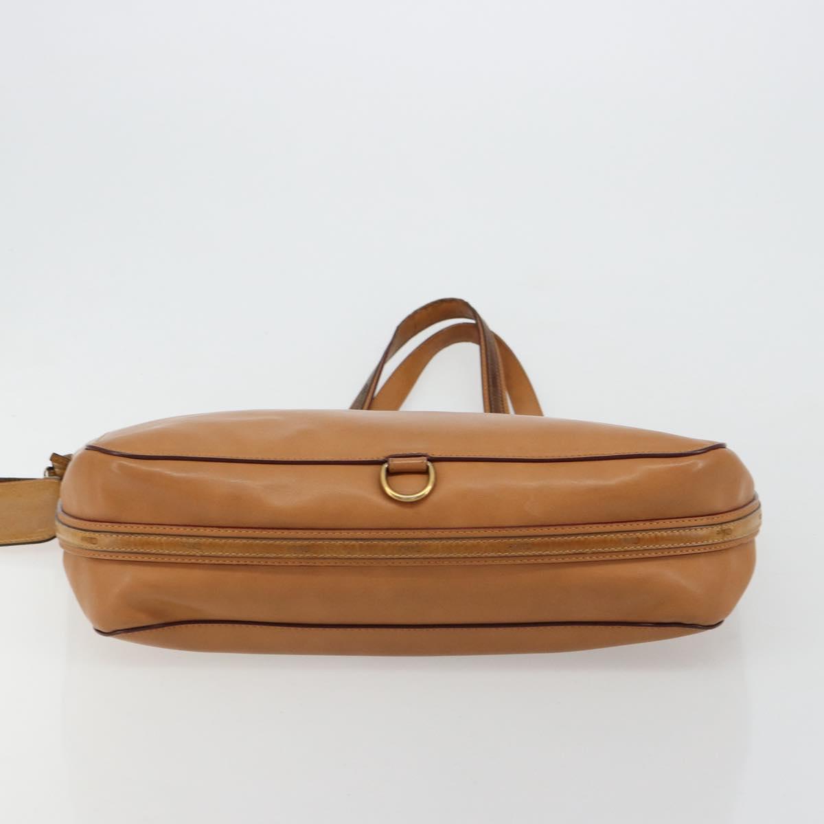 Chloe Tote Bag Leather Beige Gold Auth bs35139
