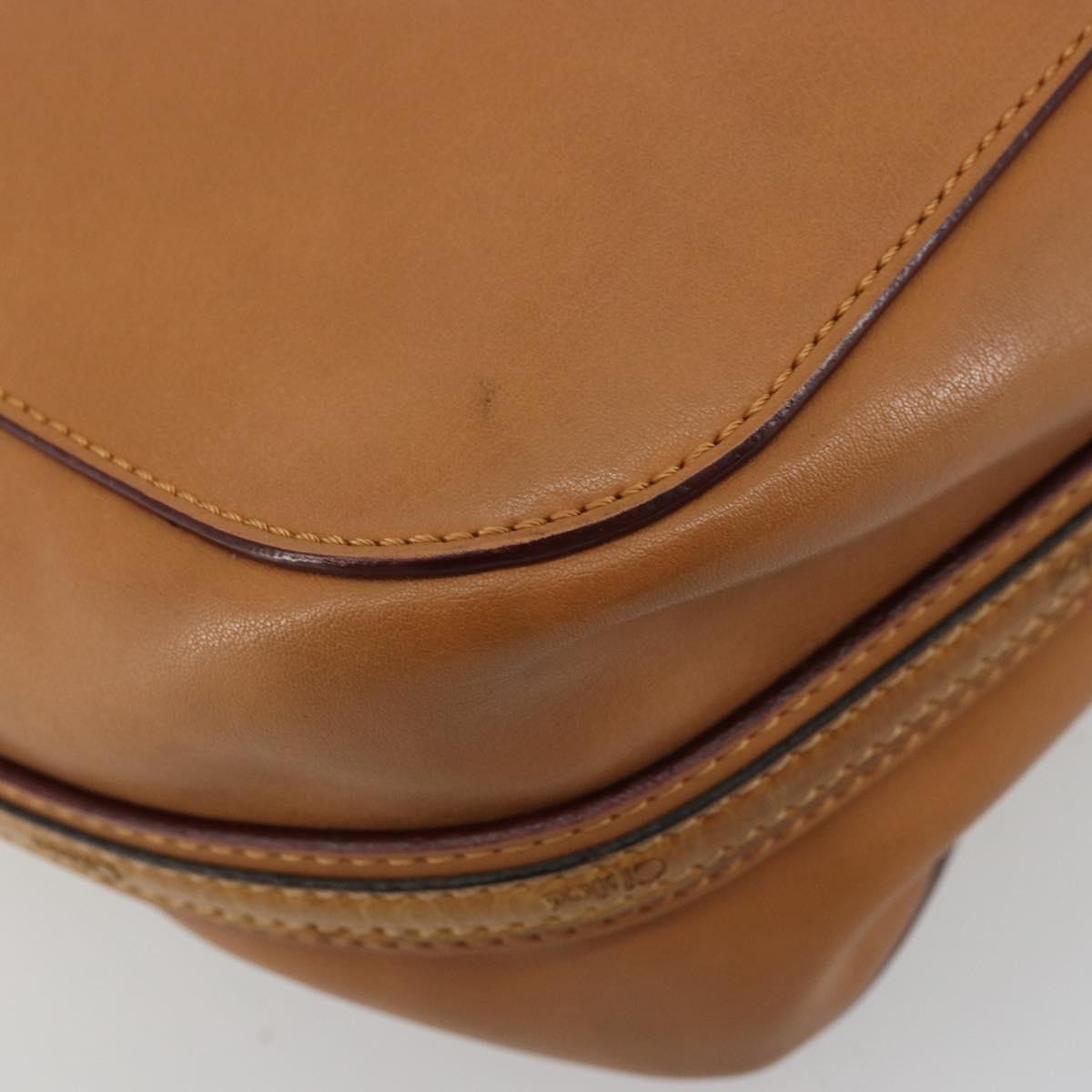 Chloe Tote Bag Leather Beige Gold Auth bs35139