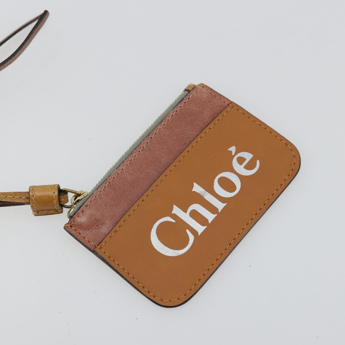Chloe Tote Bag Leather Beige Gold Auth bs35139