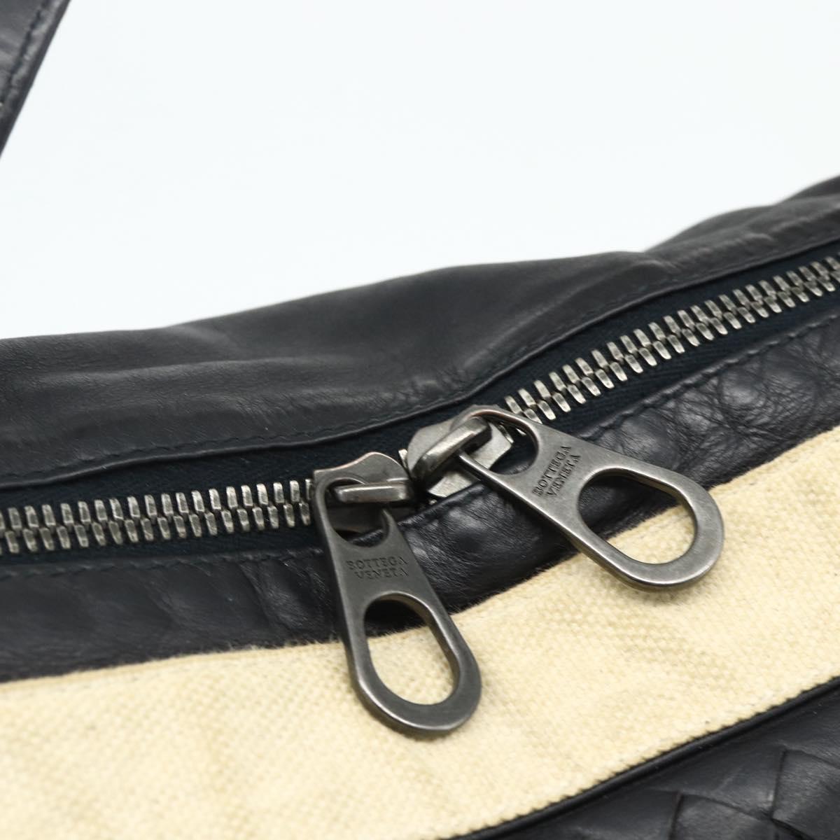 BOTTEGA VENETA INTRECCIATO Shoulder Bag Leather 2way Black Auth bs35143