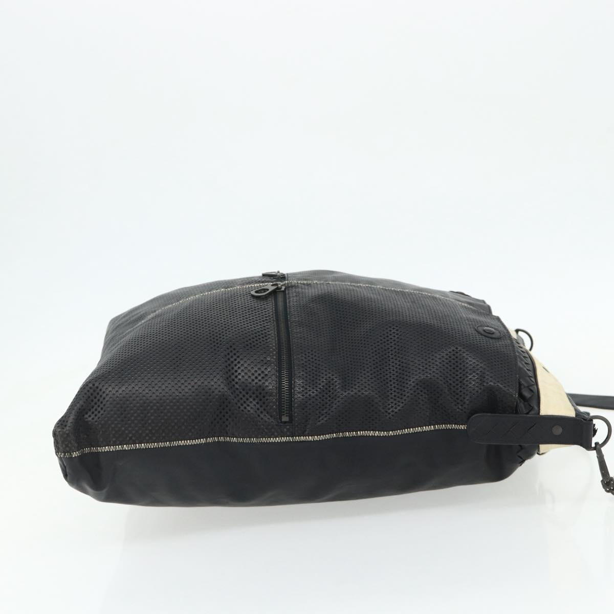 BOTTEGA VENETA INTRECCIATO Shoulder Bag Leather 2way Black Auth bs35143