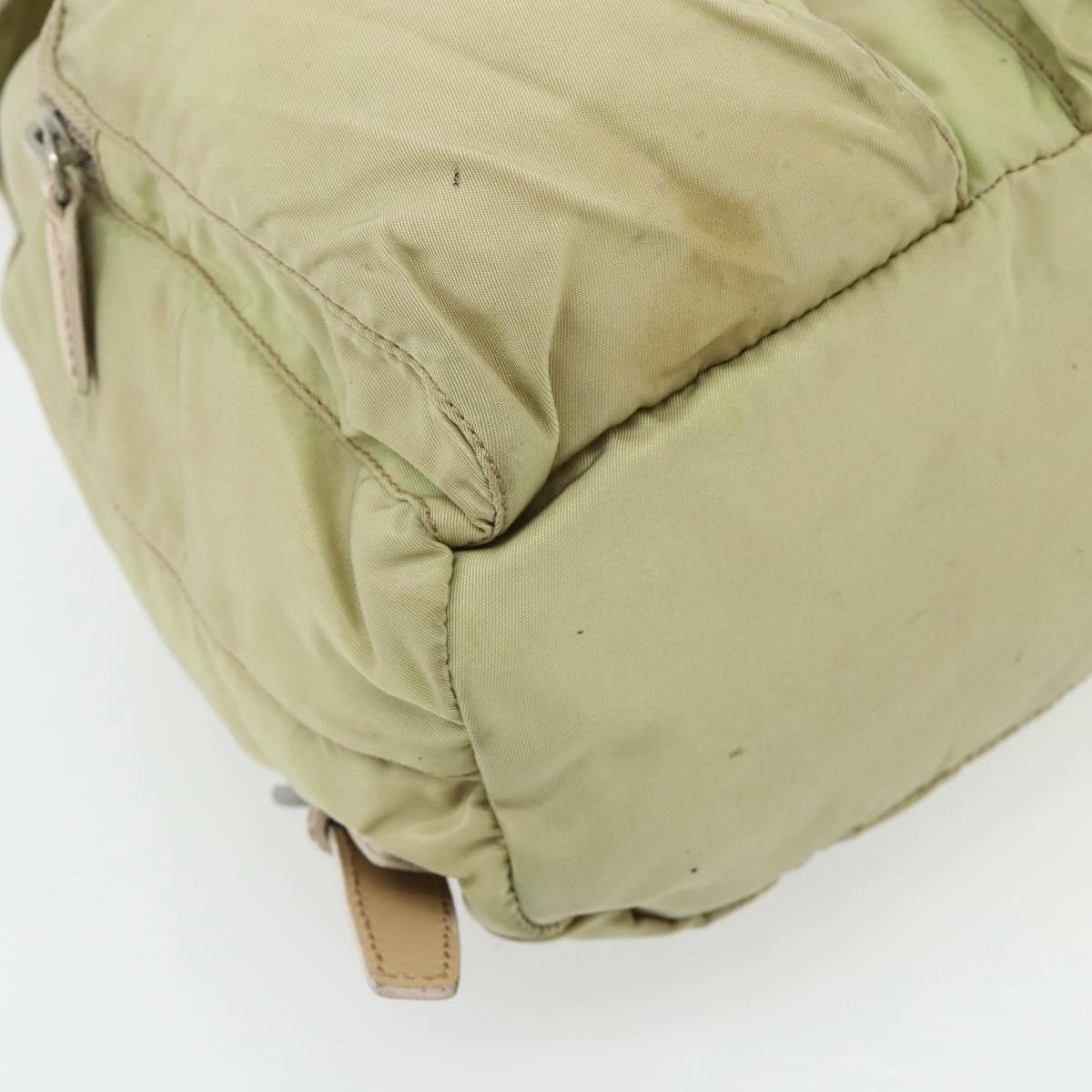 PRADA Backpack Nylon Khaki Silver Auth bs35144