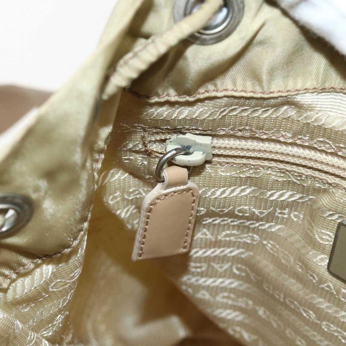 PRADA Backpack Nylon Khaki Silver Auth bs35144