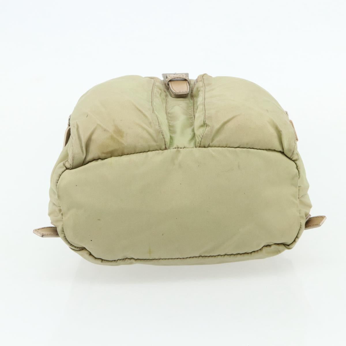 PRADA Backpack Nylon Khaki Silver Auth bs35144