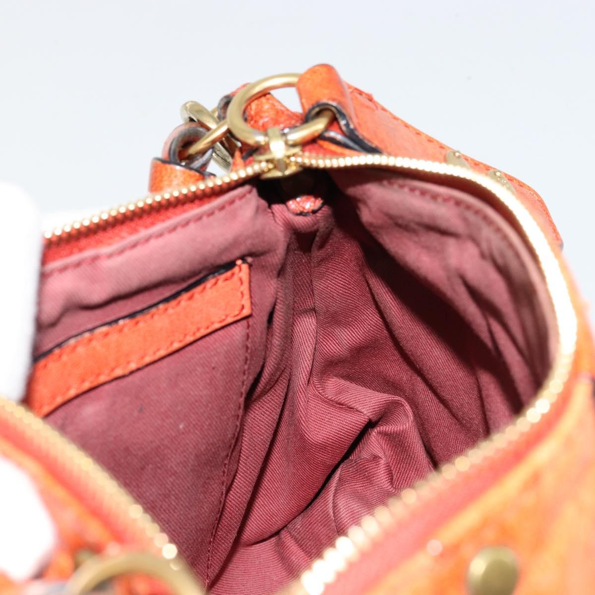Chloe Eloise Hand Bag Leather Orange Gold Auth bs35145