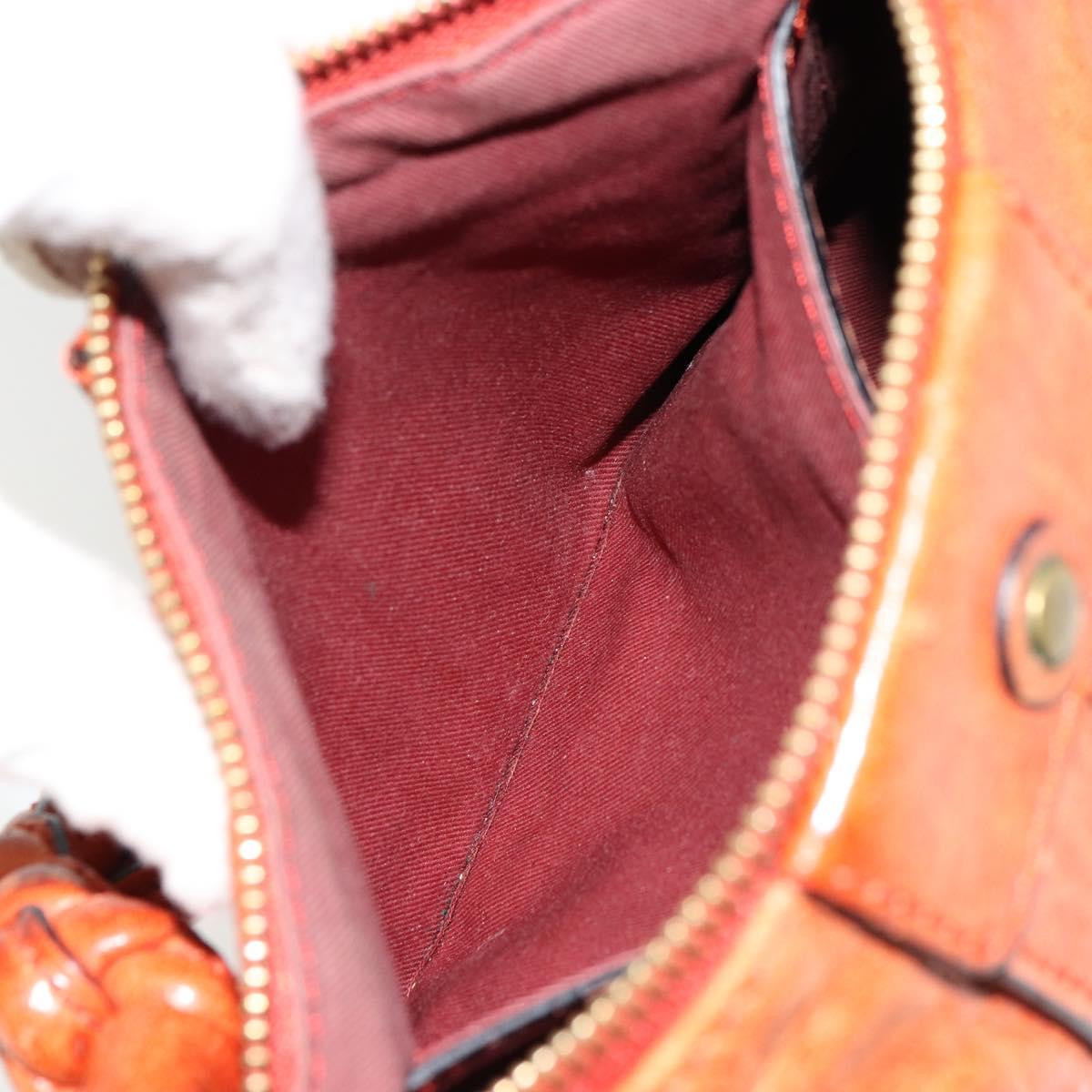 Chloe Eloise Hand Bag Leather Orange Gold Auth bs35145
