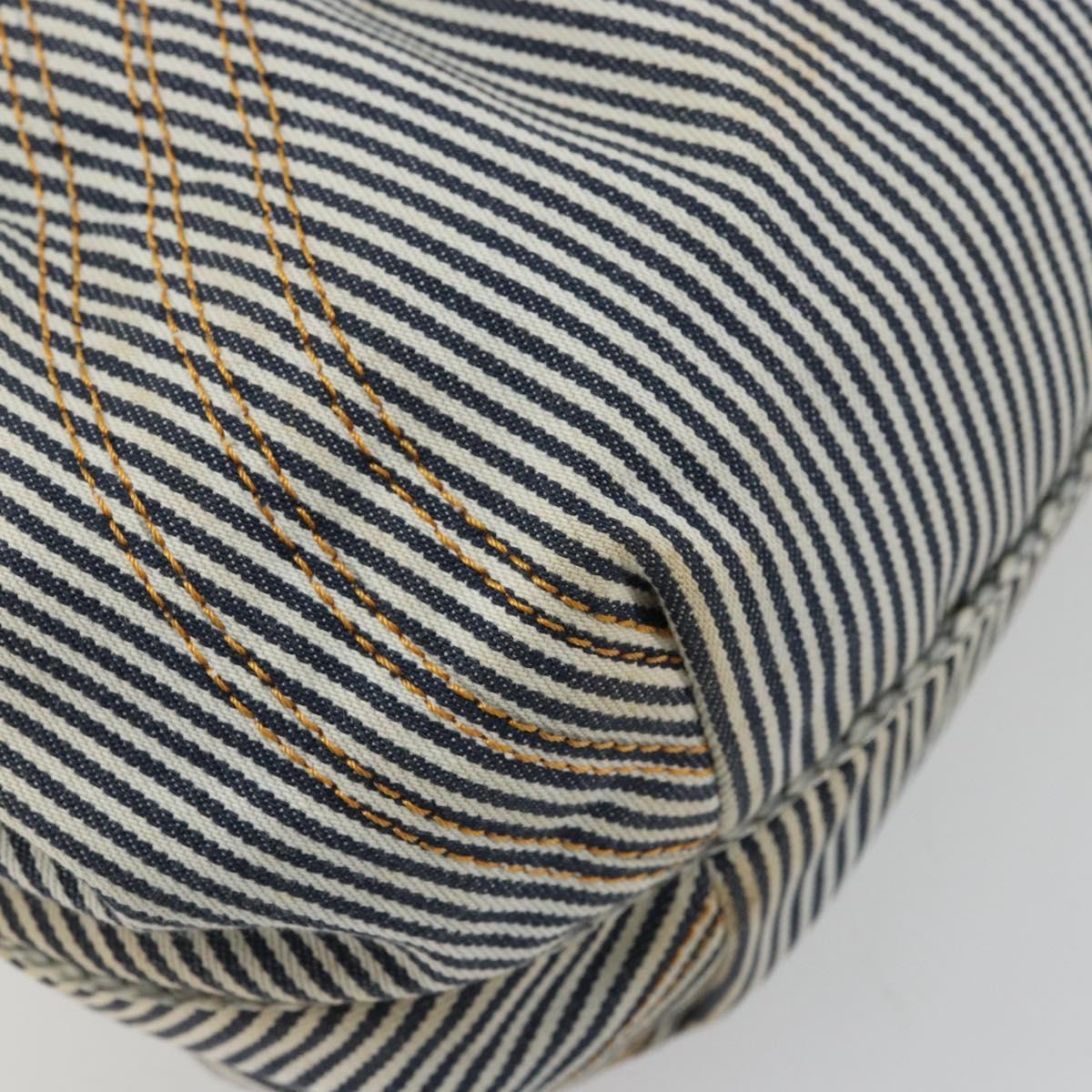 FENDI Spy Hand Bag Canvas Navy Gold Auth bs35147A