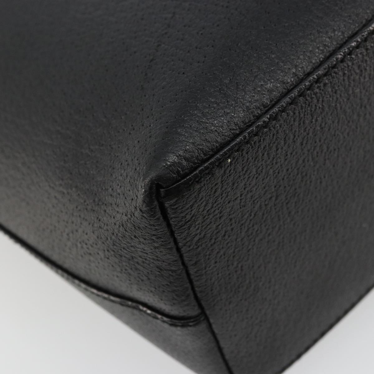 GUCCI Hand Bag Leather Black Silver 002 123 0452 Auth bs35148