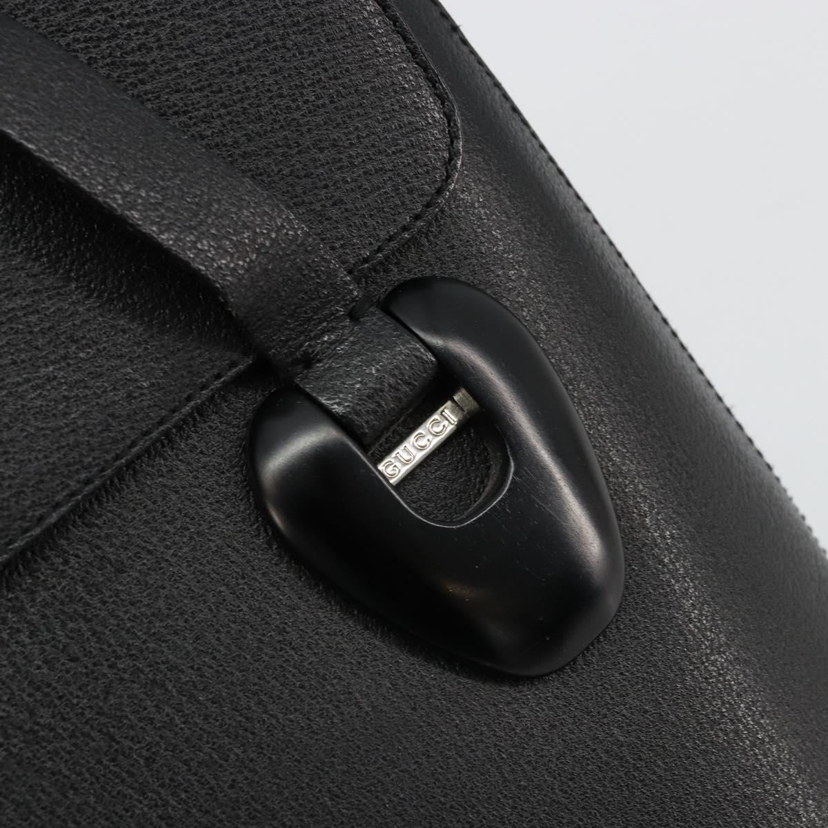GUCCI Hand Bag Leather Black Silver 002 123 0452 Auth bs35148