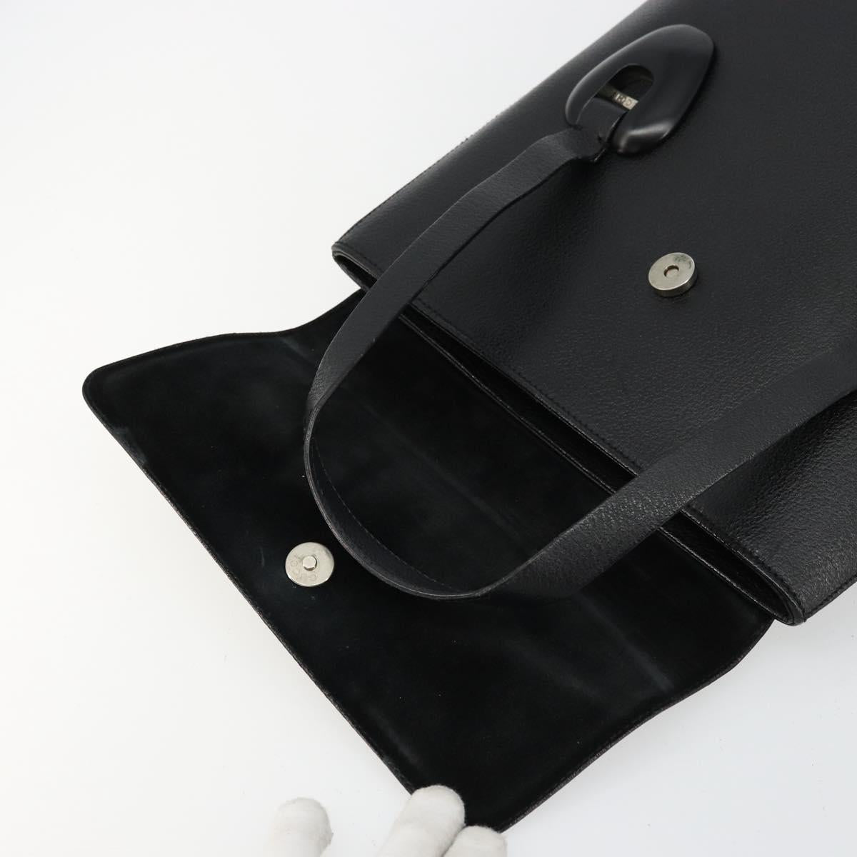 GUCCI Hand Bag Leather Black Silver 002 123 0452 Auth bs35148