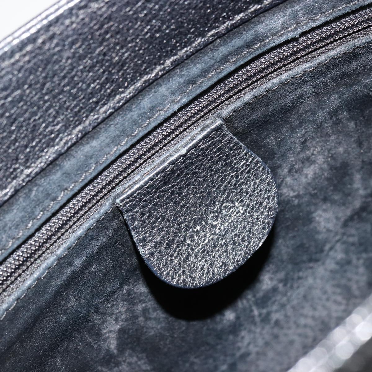 GUCCI Hand Bag Leather Black Silver 002 123 0452 Auth bs35148