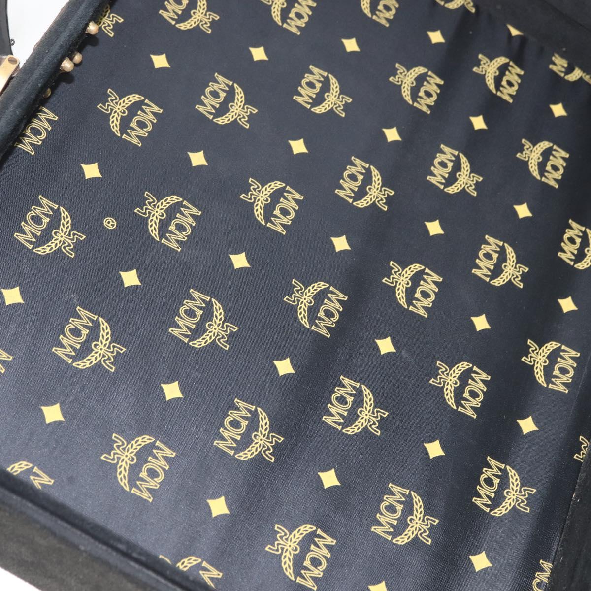 MCM Trunk Suede Black Gold Auth bs35151