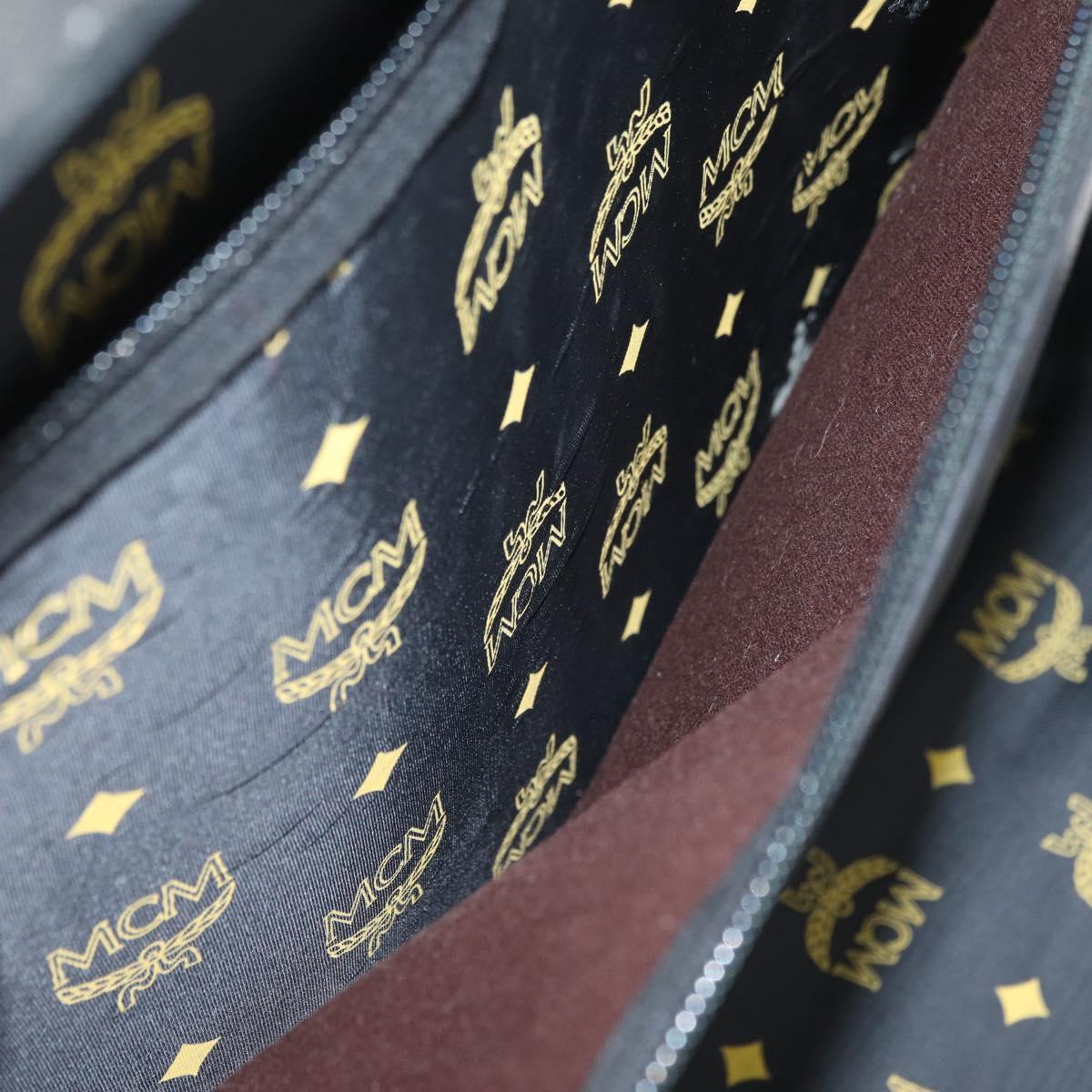 MCM Trunk Suede Black Gold Auth bs35151
