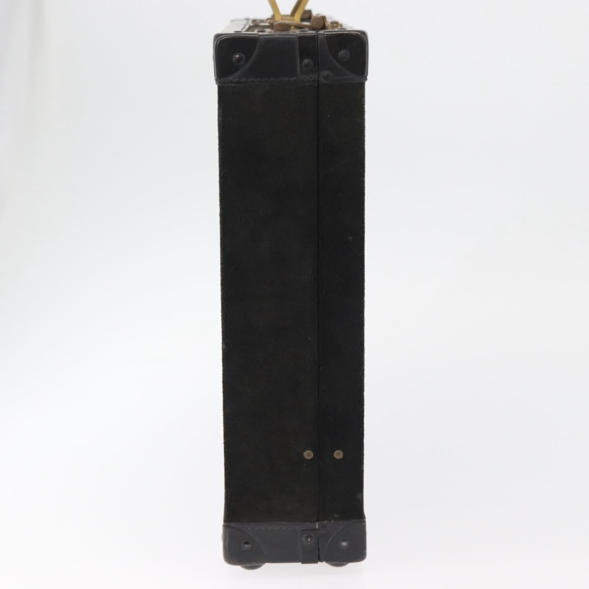 MCM Trunk Suede Black Gold Auth bs35151