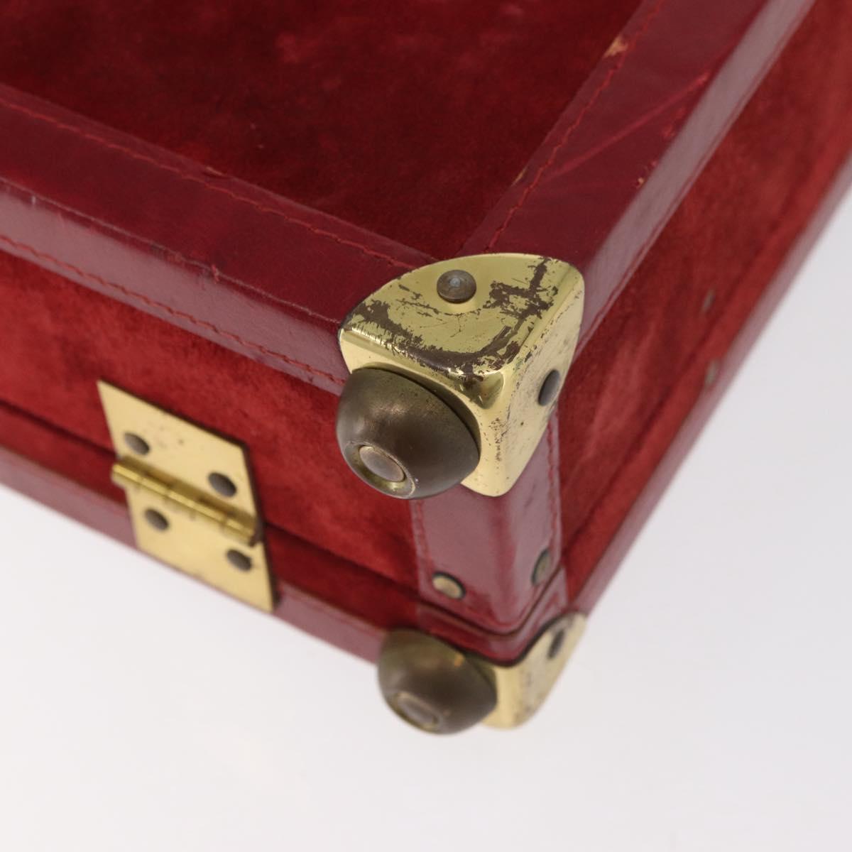 MCM Trunk Suede Red Gold Auth bs35152