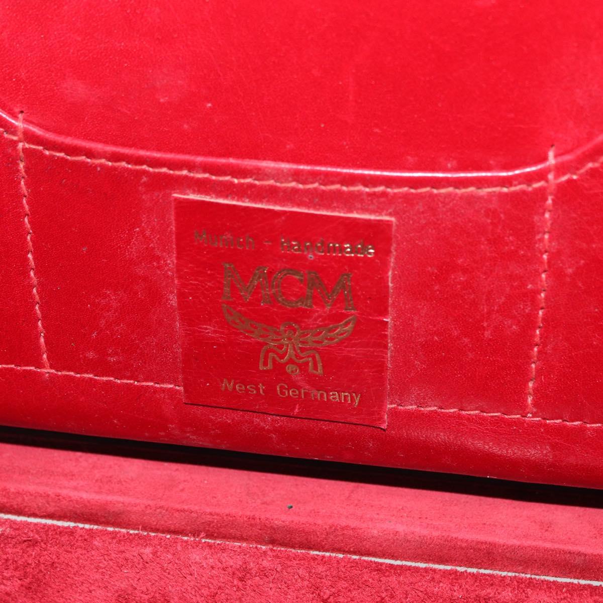 MCM Trunk Suede Red Gold Auth bs35152