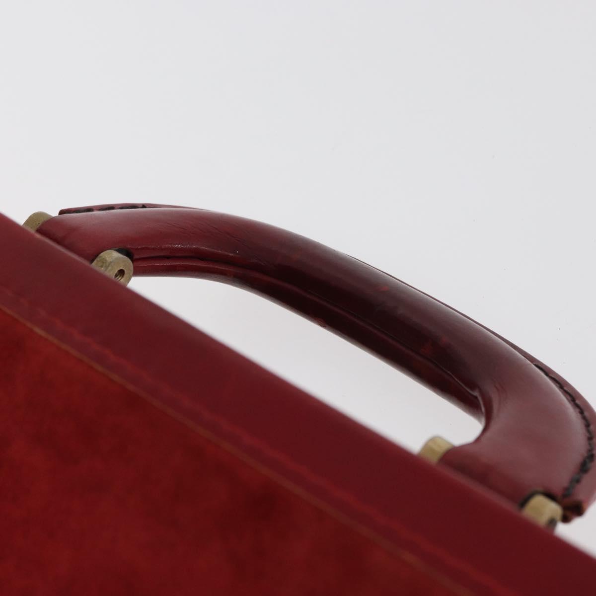 MCM Trunk Suede Red Gold Auth bs35152