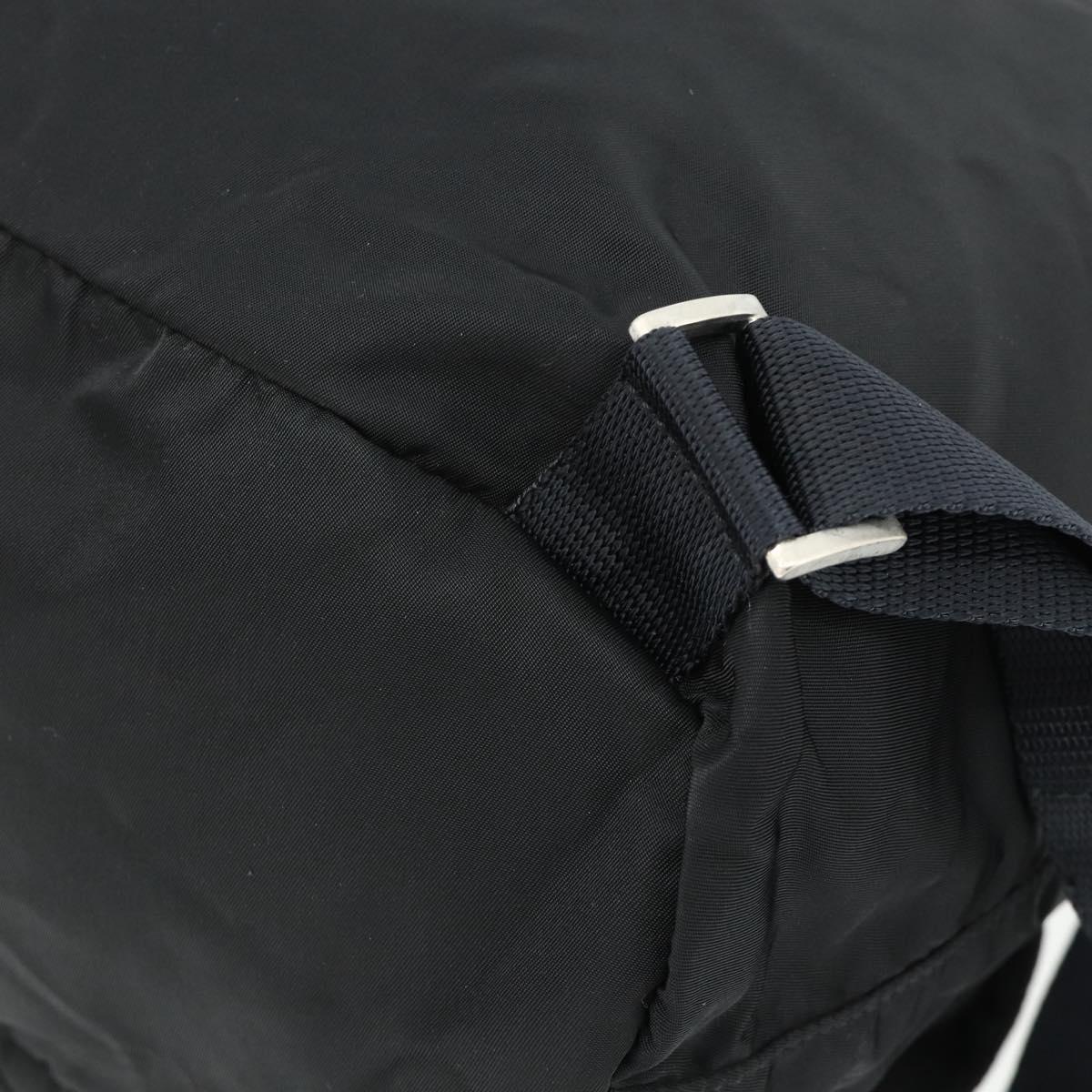 PRADA Backpack Nylon Black Silver Auth bs35153