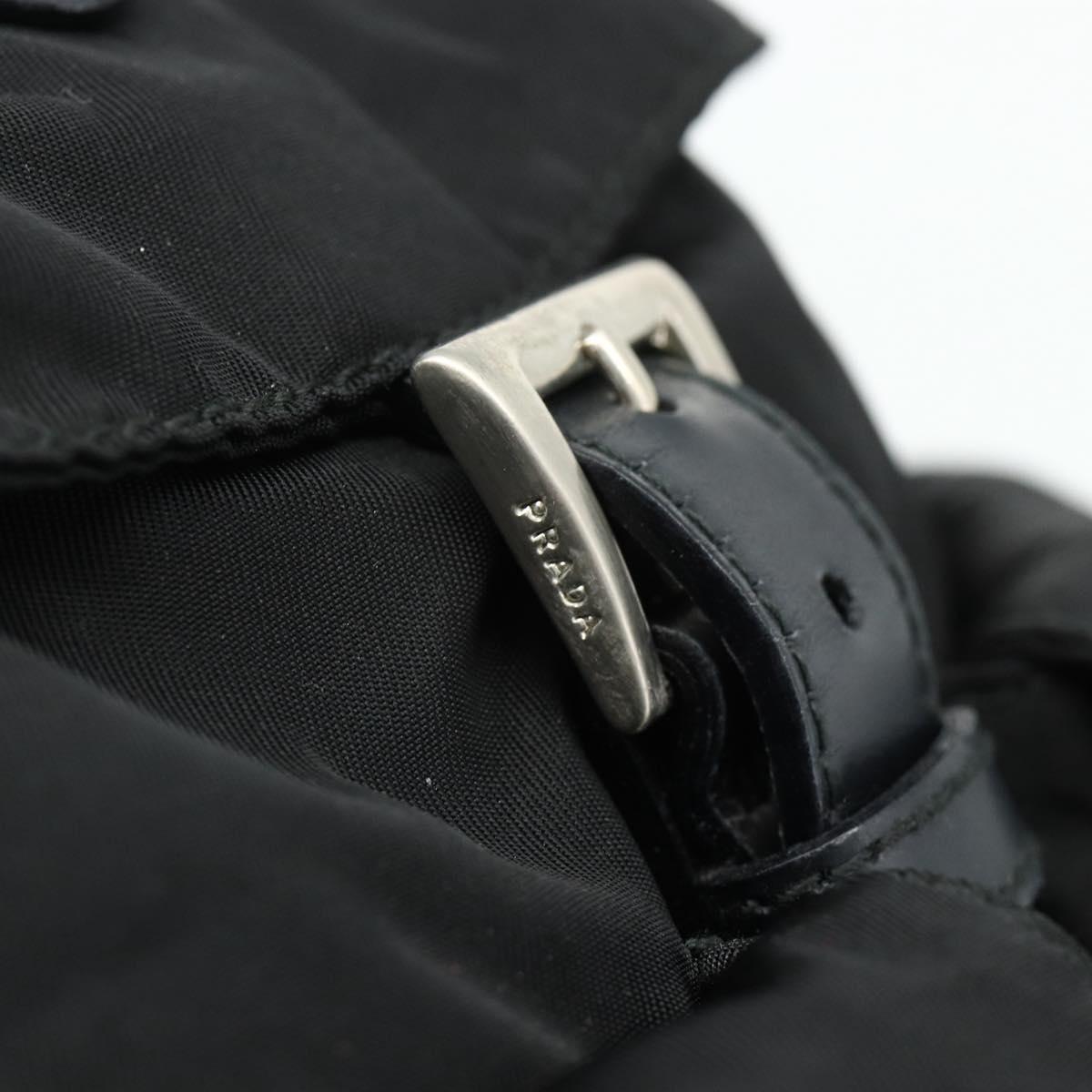 PRADA Backpack Nylon Black Silver Auth bs35153