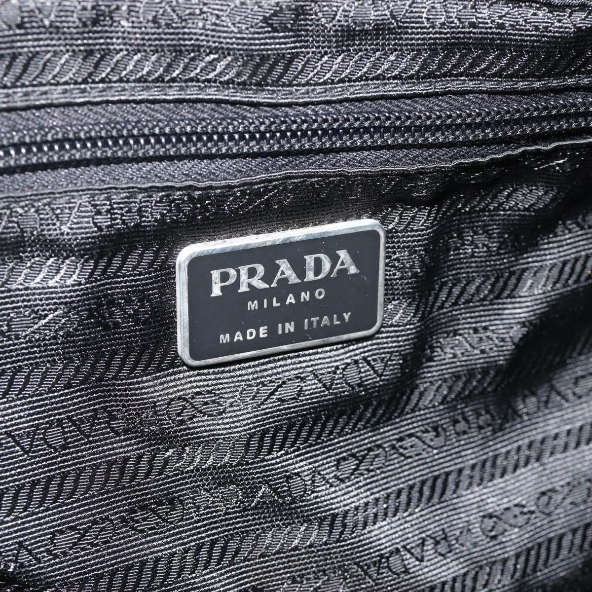 PRADA Backpack Nylon Black Silver Auth bs35153