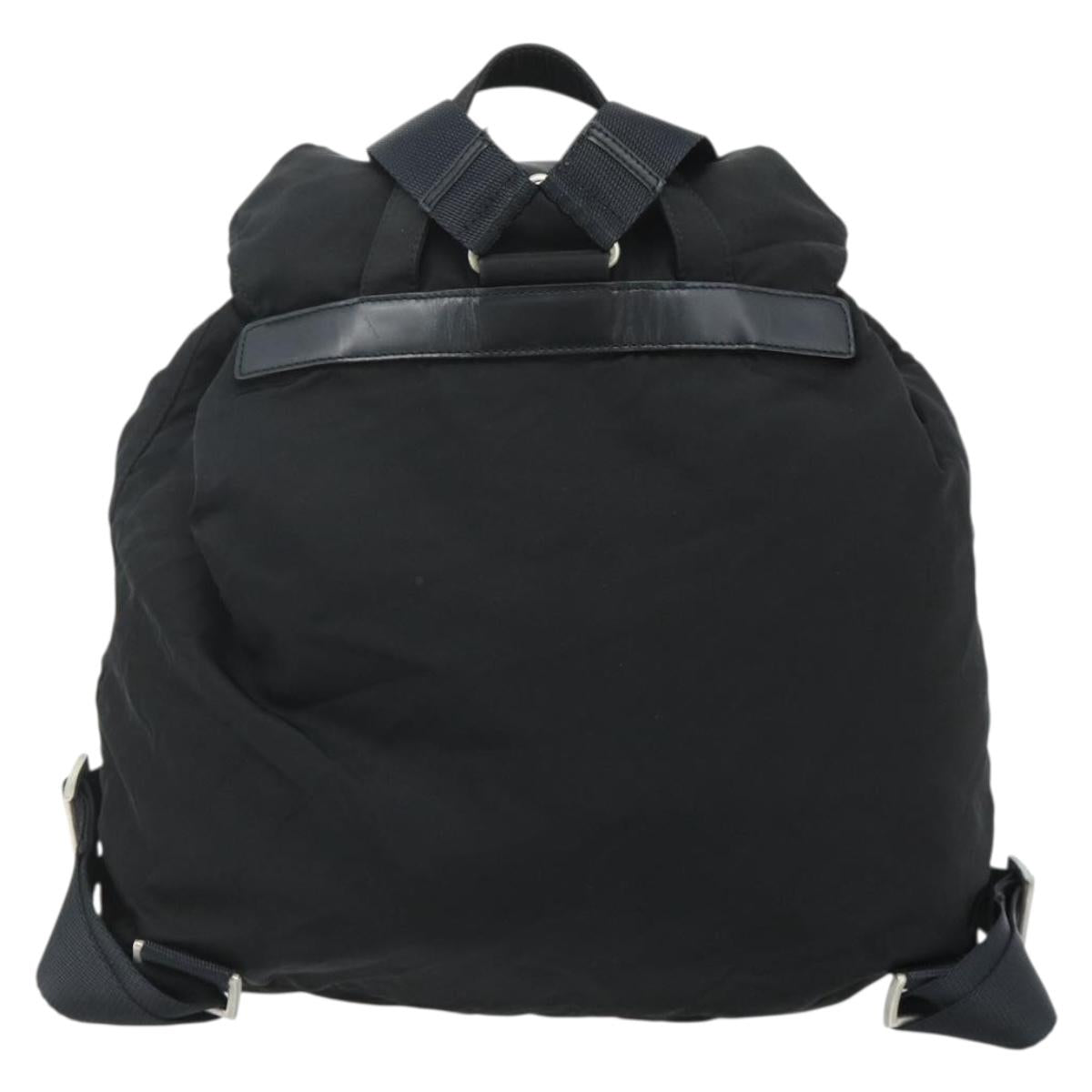 PRADA Backpack Nylon Black Silver Auth bs35153