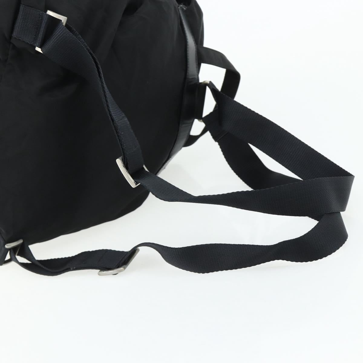 PRADA Backpack Nylon Black Silver Auth bs35153