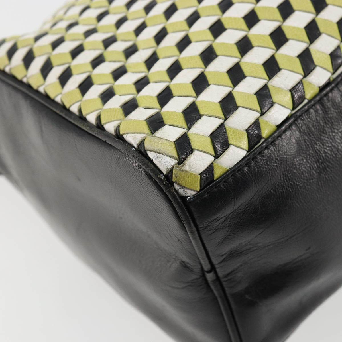 PRADA Shoulder Bag Leather Yellow Gold Auth bs35156
