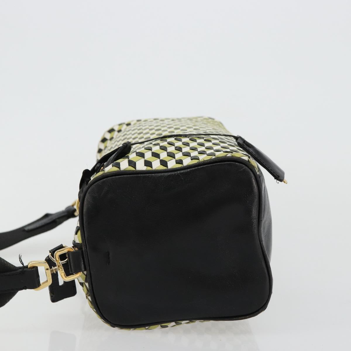 PRADA Shoulder Bag Leather Yellow Gold Auth bs35156