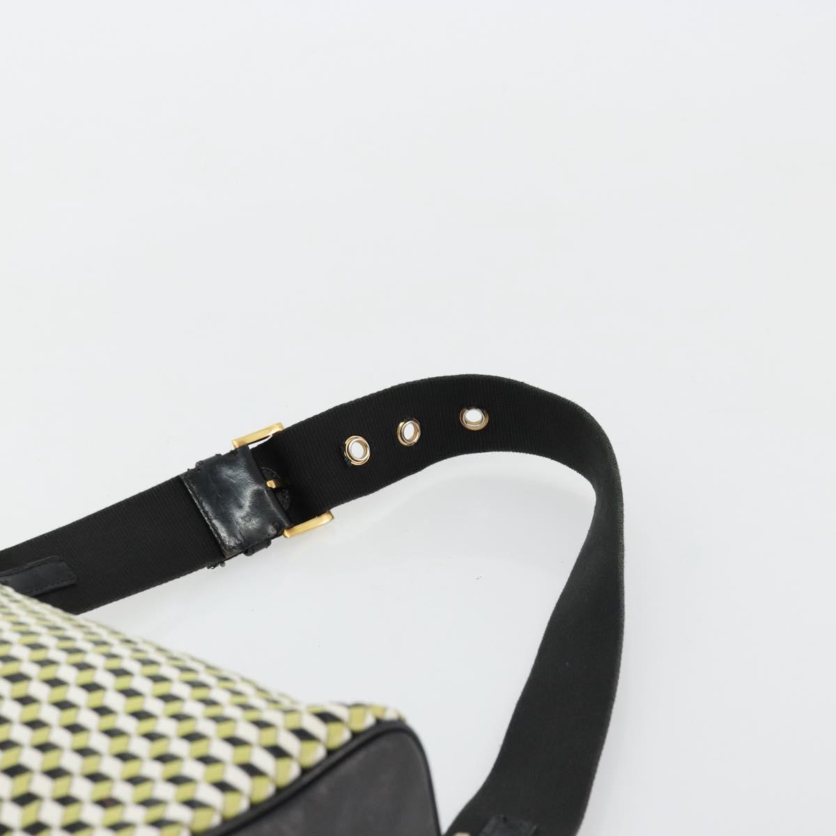 PRADA Shoulder Bag Leather Yellow Gold Auth bs35156