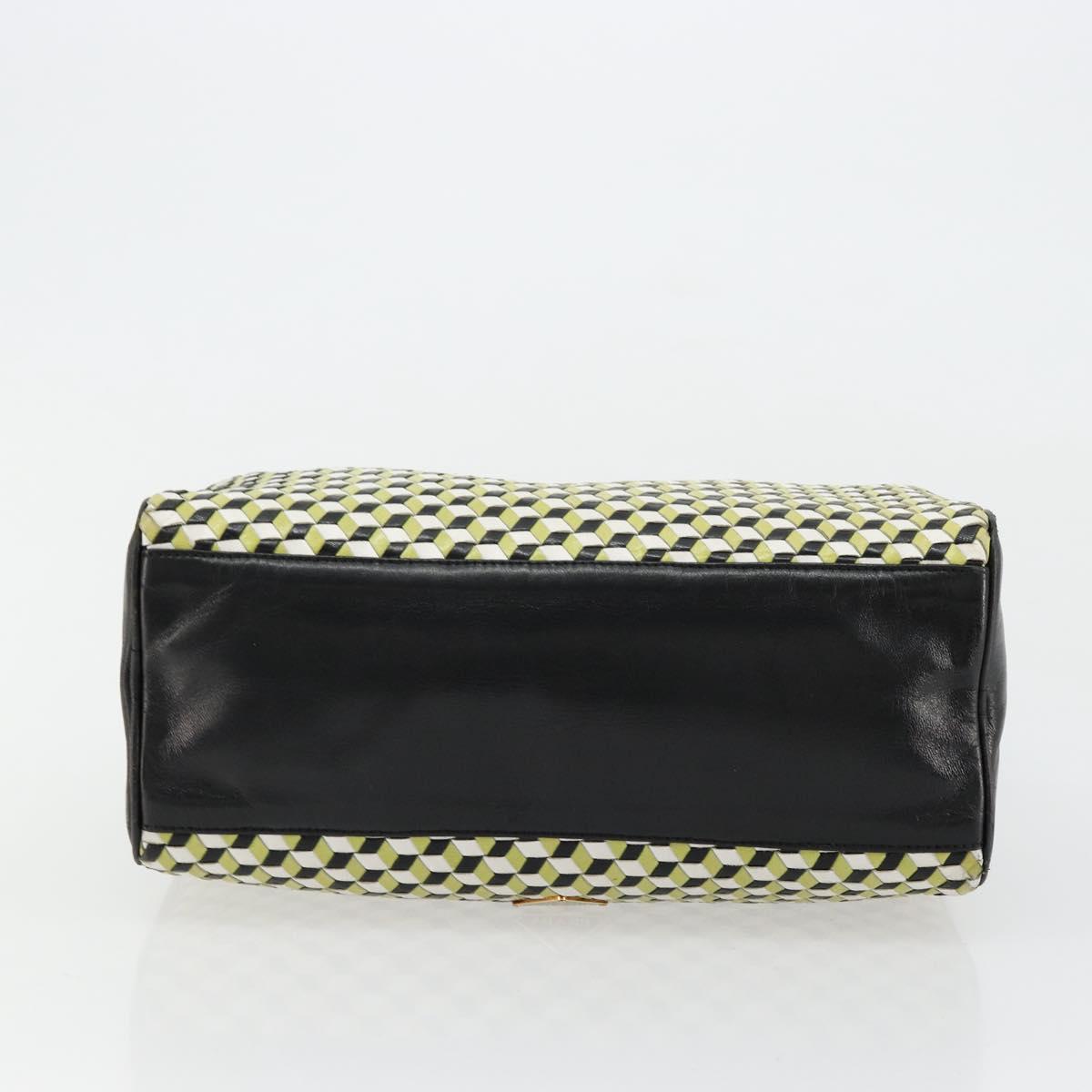 PRADA Shoulder Bag Leather Yellow Gold Auth bs35156