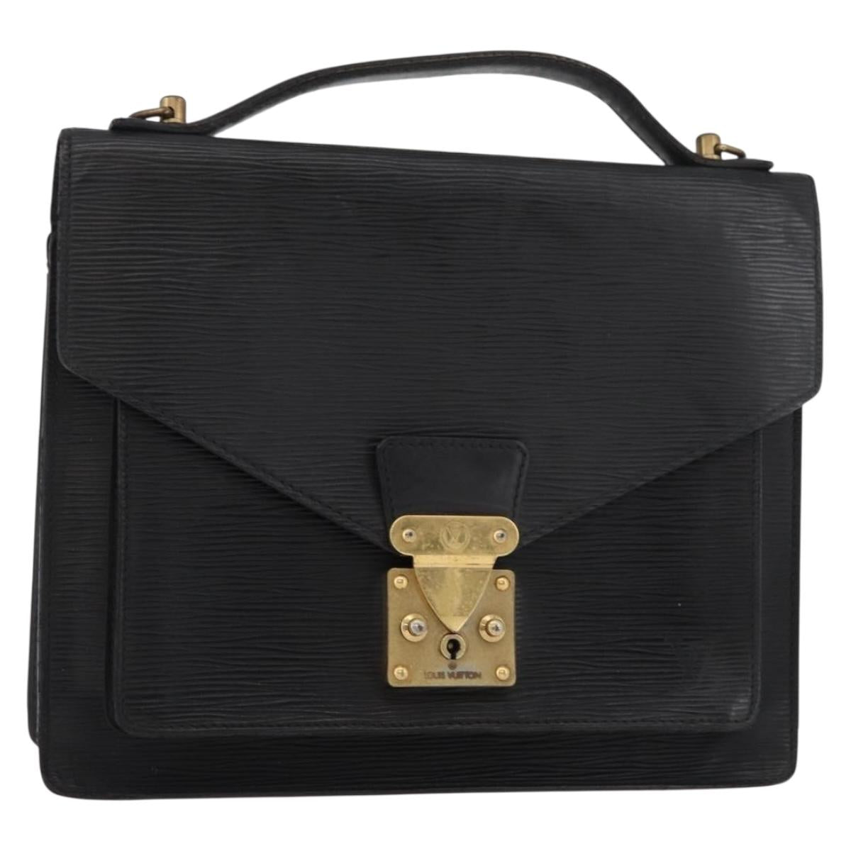 LOUIS VUITTON Epi Monceau 28 Hand Bag Black M52122 LV Auth bs35160