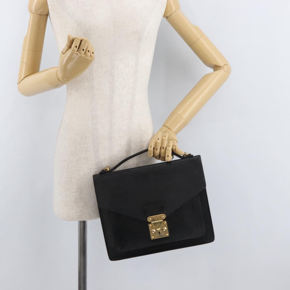 LOUIS VUITTON Epi Monceau 28 Hand Bag Black M52122 LV Auth bs35160