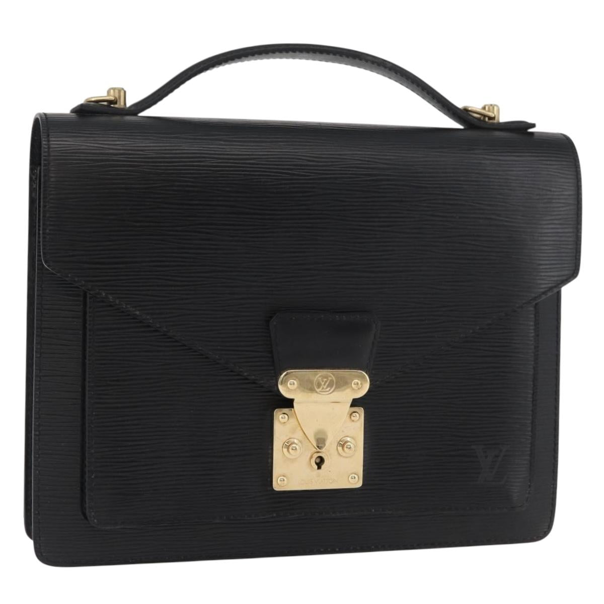 LOUIS VUITTON Epi Monceau 28 Hand Bag Black M52122 LV Auth bs35162