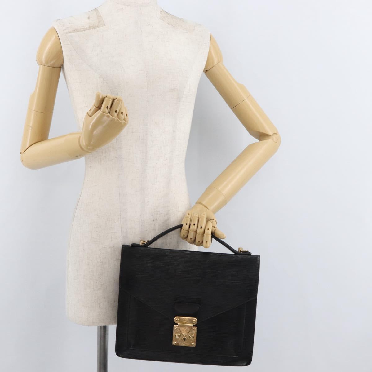 LOUIS VUITTON Epi Monceau 28 Hand Bag Black M52122 LV Auth bs35164