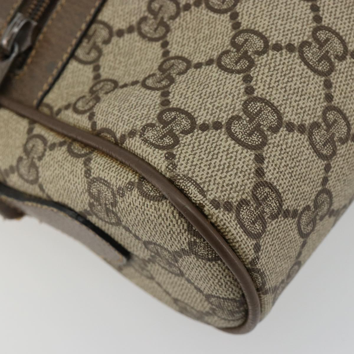 GUCCI GG Supreme Web Sherry Line Bag PVC Beige Gold 98 02 004 Auth bs35165