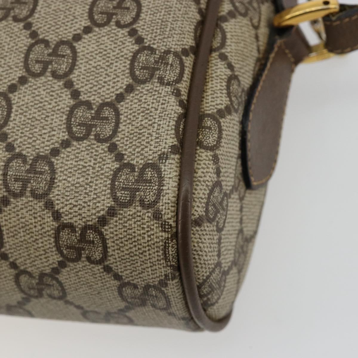 GUCCI GG Supreme Web Sherry Line Bag PVC Beige Gold 98 02 004 Auth bs35165