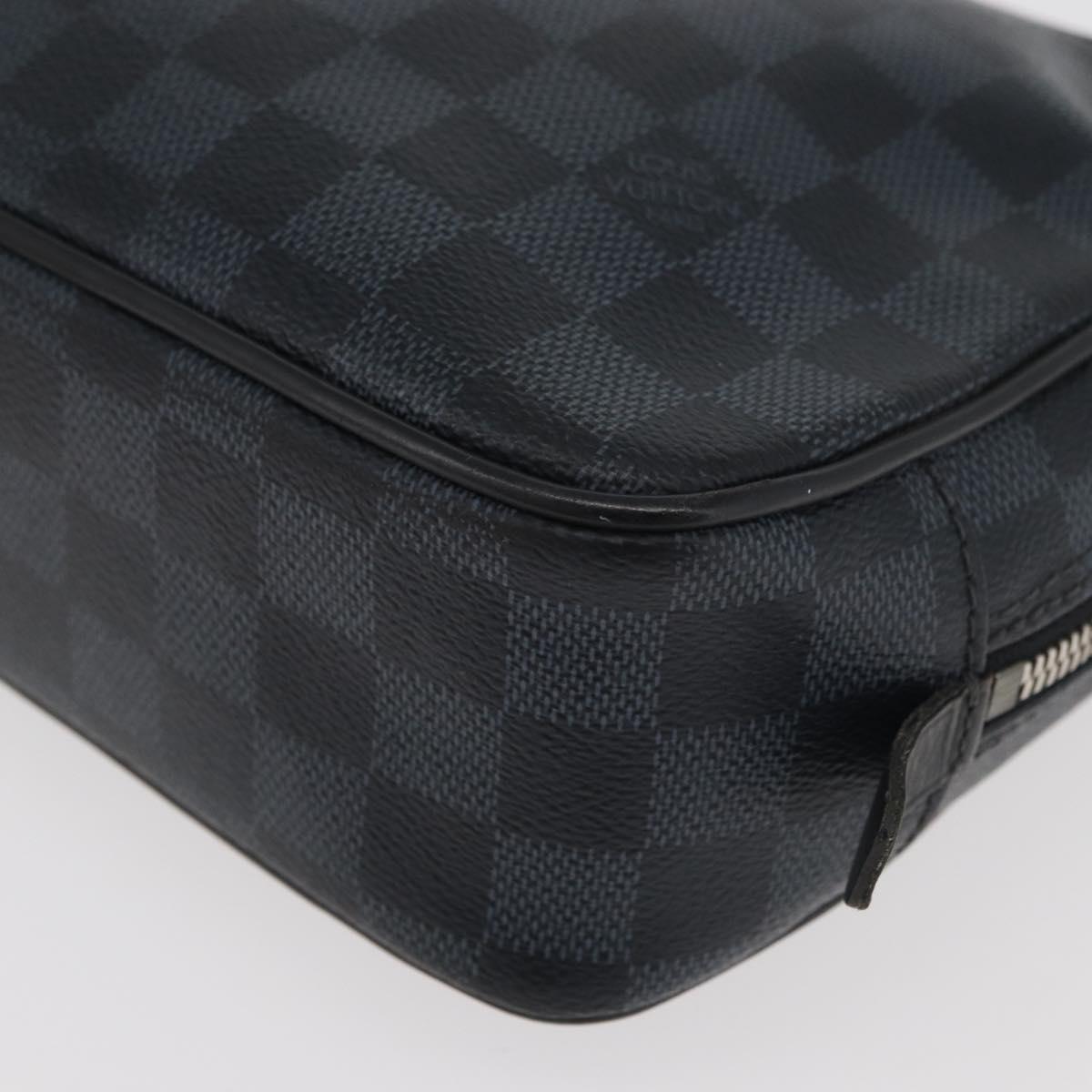 LOUIS VUITTON Damier Graphite Trousse Toilette GM Bag N47521 LV Auth bs35168