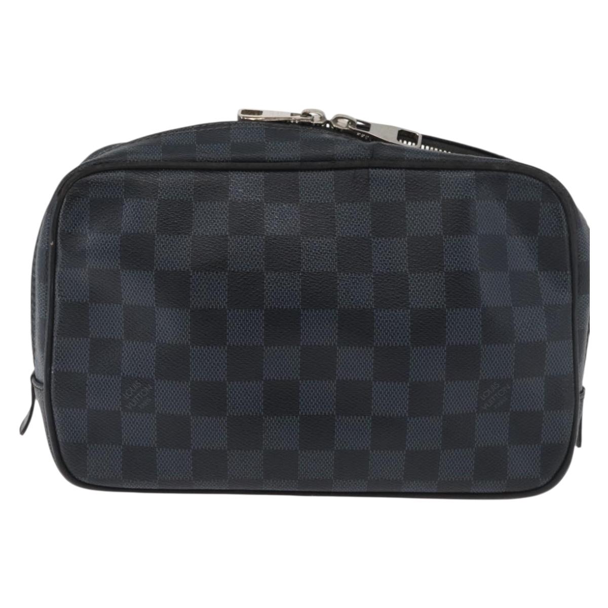 LOUIS VUITTON Damier Graphite Trousse Toilette GM Bag N47521 LV Auth bs35168