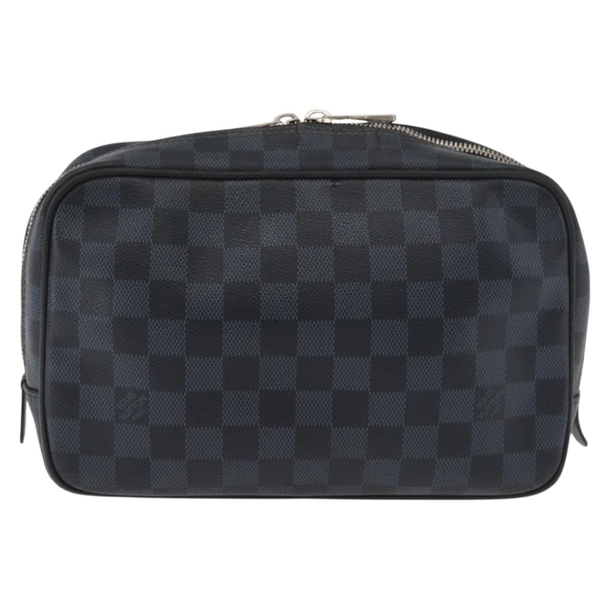 LOUIS VUITTON Damier Graphite Trousse Toilette GM Bag N47521 LV Auth bs35168