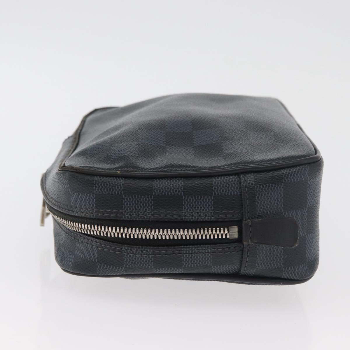 LOUIS VUITTON Damier Graphite Trousse Toilette GM Bag N47521 LV Auth bs35168