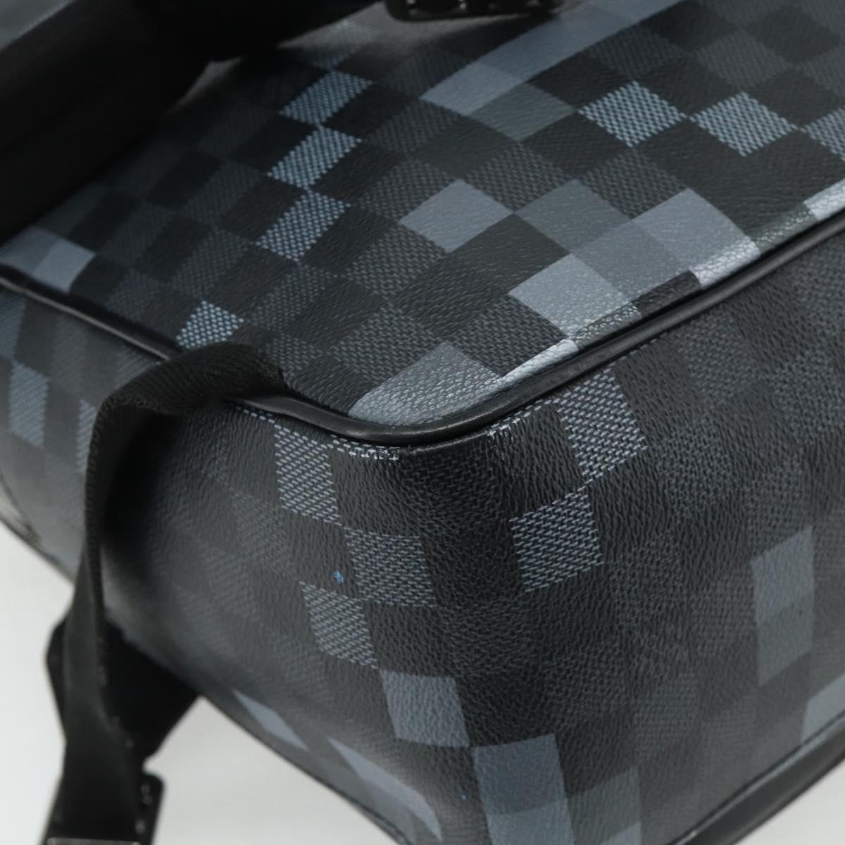LOUIS VUITTON Damier Graphite Pixel George Backpack N40084 LV Auth bs35170