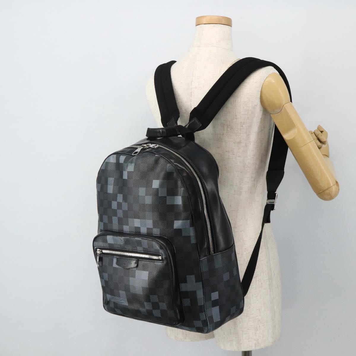LOUIS VUITTON Damier Graphite Pixel George Backpack N40084 LV Auth bs35170