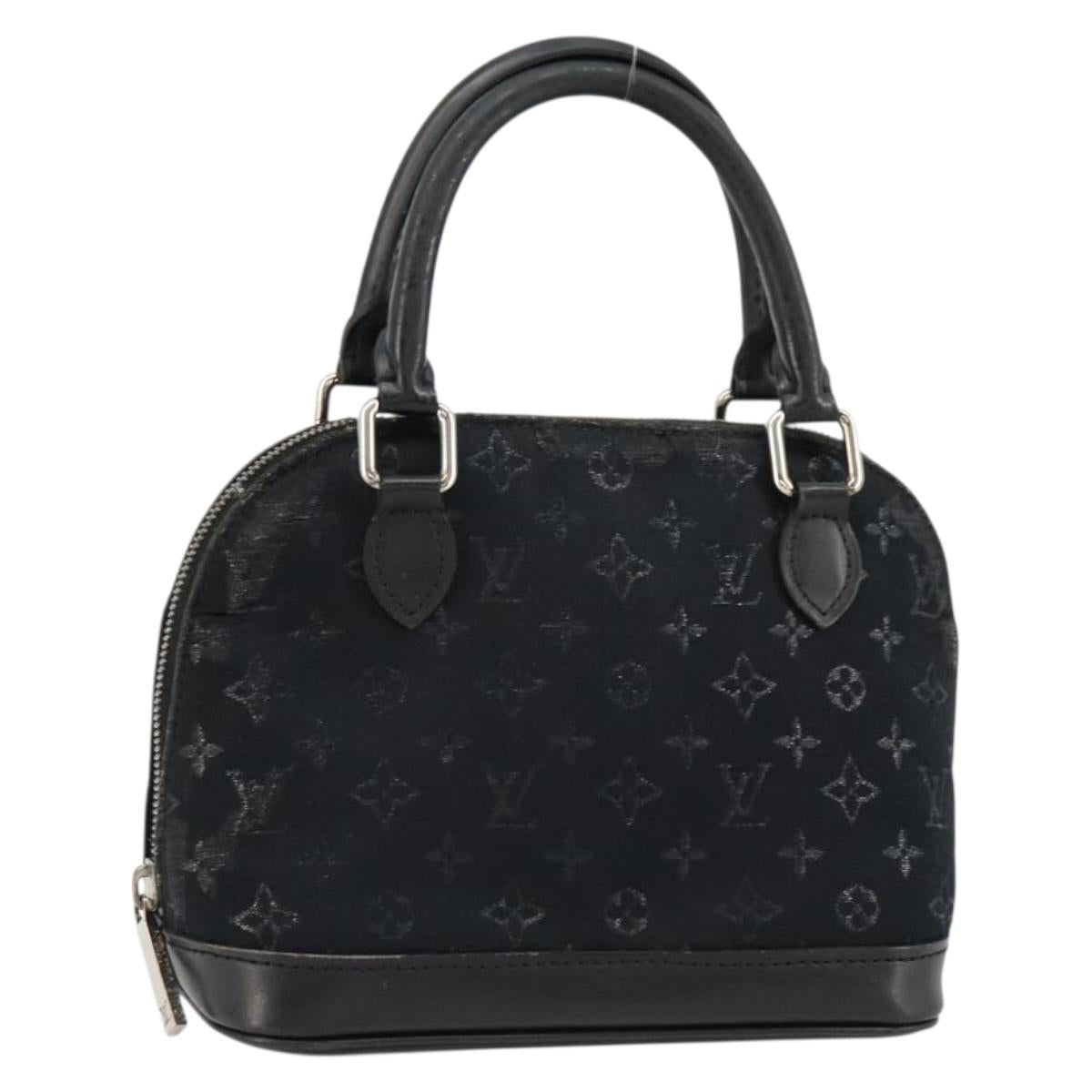 LOUIS VUITTON Monogram Satin Little Alma Hand Bag Black M92146 LV Auth bs35176
