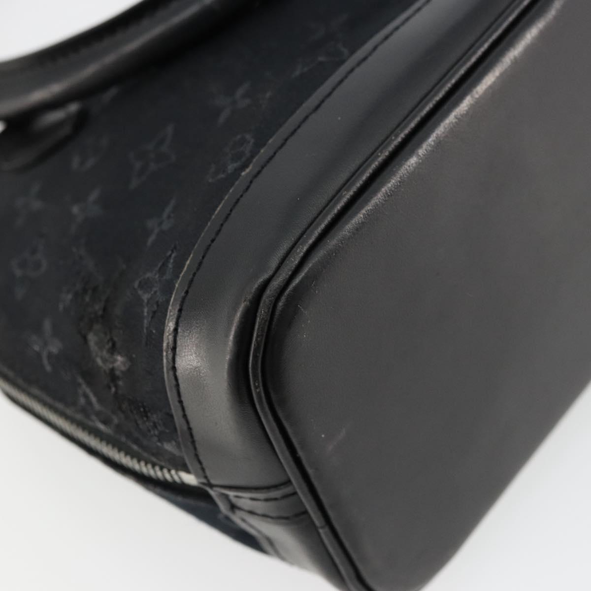 LOUIS VUITTON Monogram Satin Little Alma Hand Bag Black M92146 LV Auth bs35176